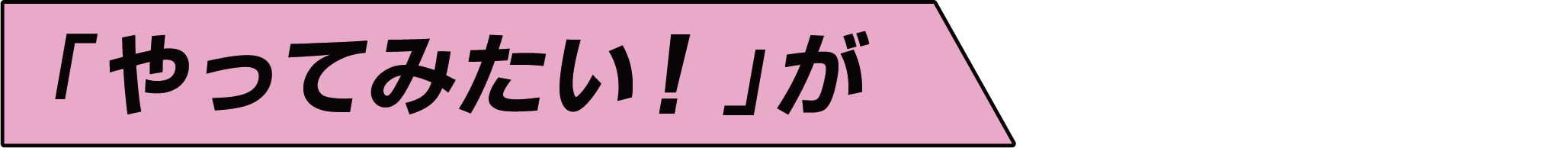 「やってみたい！」が
